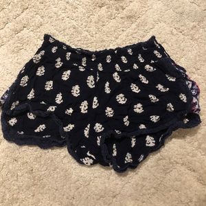 Navy Blue Flowy Shorts